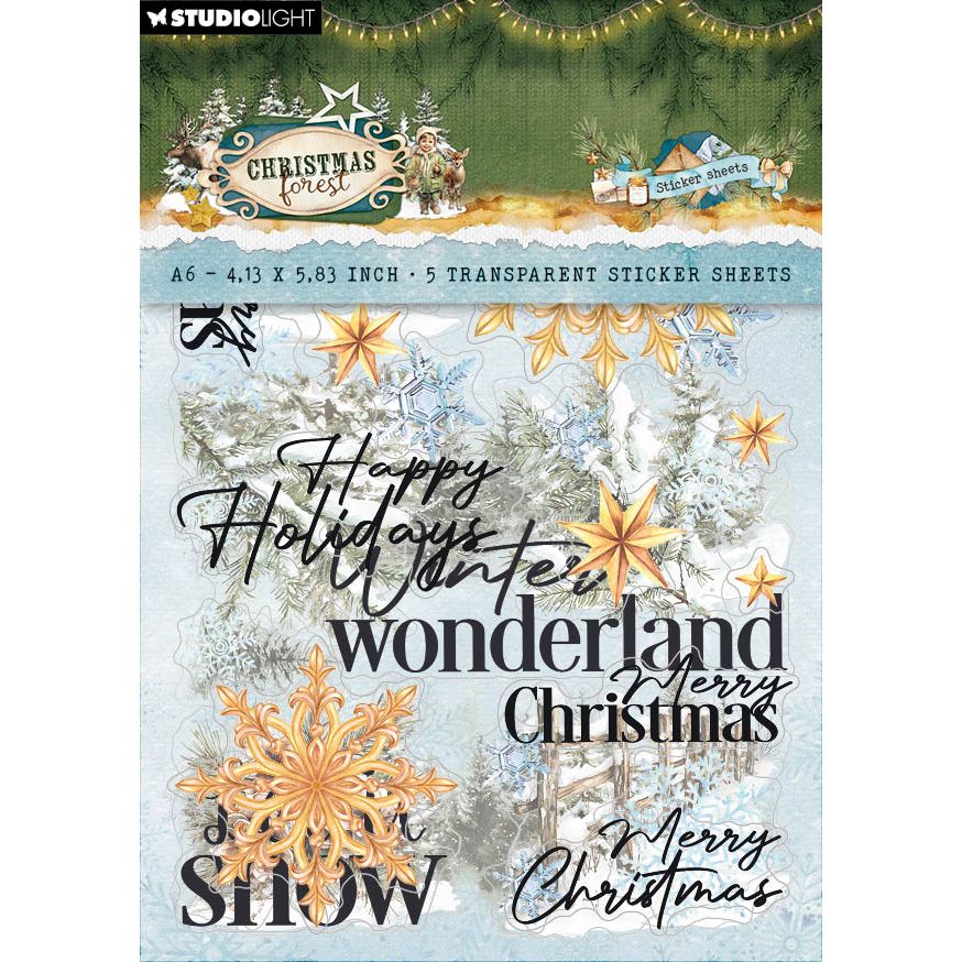 Studio Light Elements and Texts Christmas Forest Transparent Stickers sl-cf-stic81