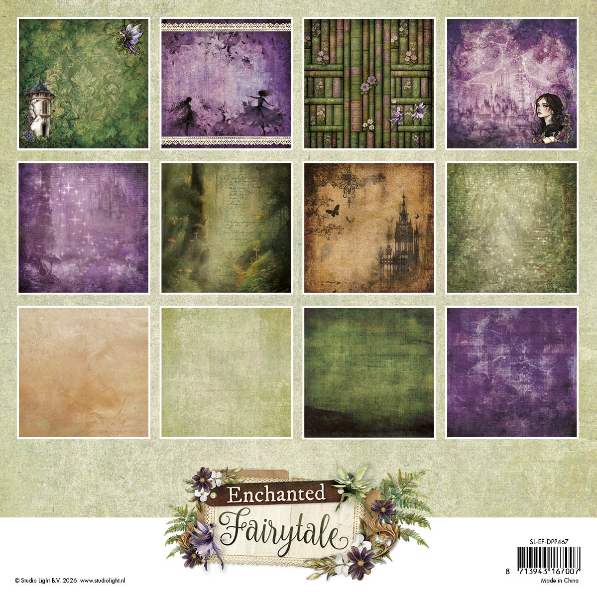 Studio Light Enchanted Fairytale 8x8 Background Paper sl-ef-dpp467 sheets