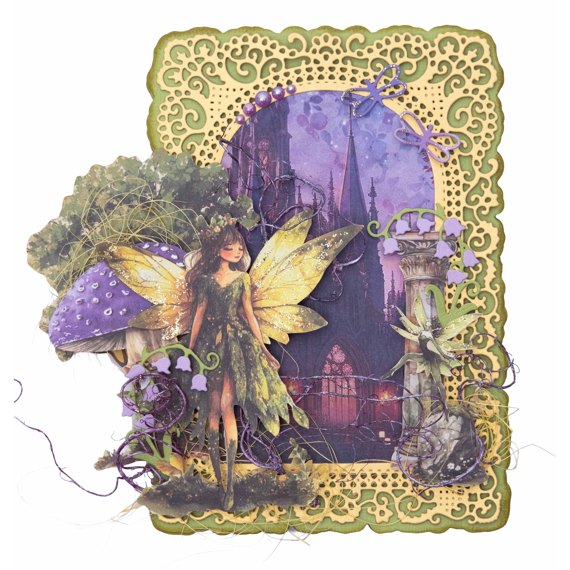 Studio Light Enchanted Fairytale Collage 8x8 Paper Pad sl-ef-cpp468 fairy city