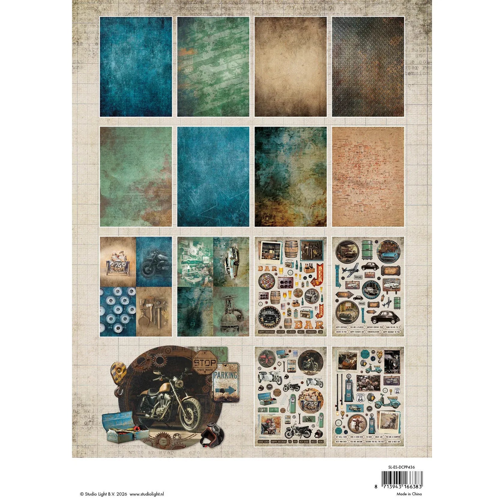 Studio Light Gearhead Workshop Die-Cut Paper Pad sl-es-dcpp436 back cover