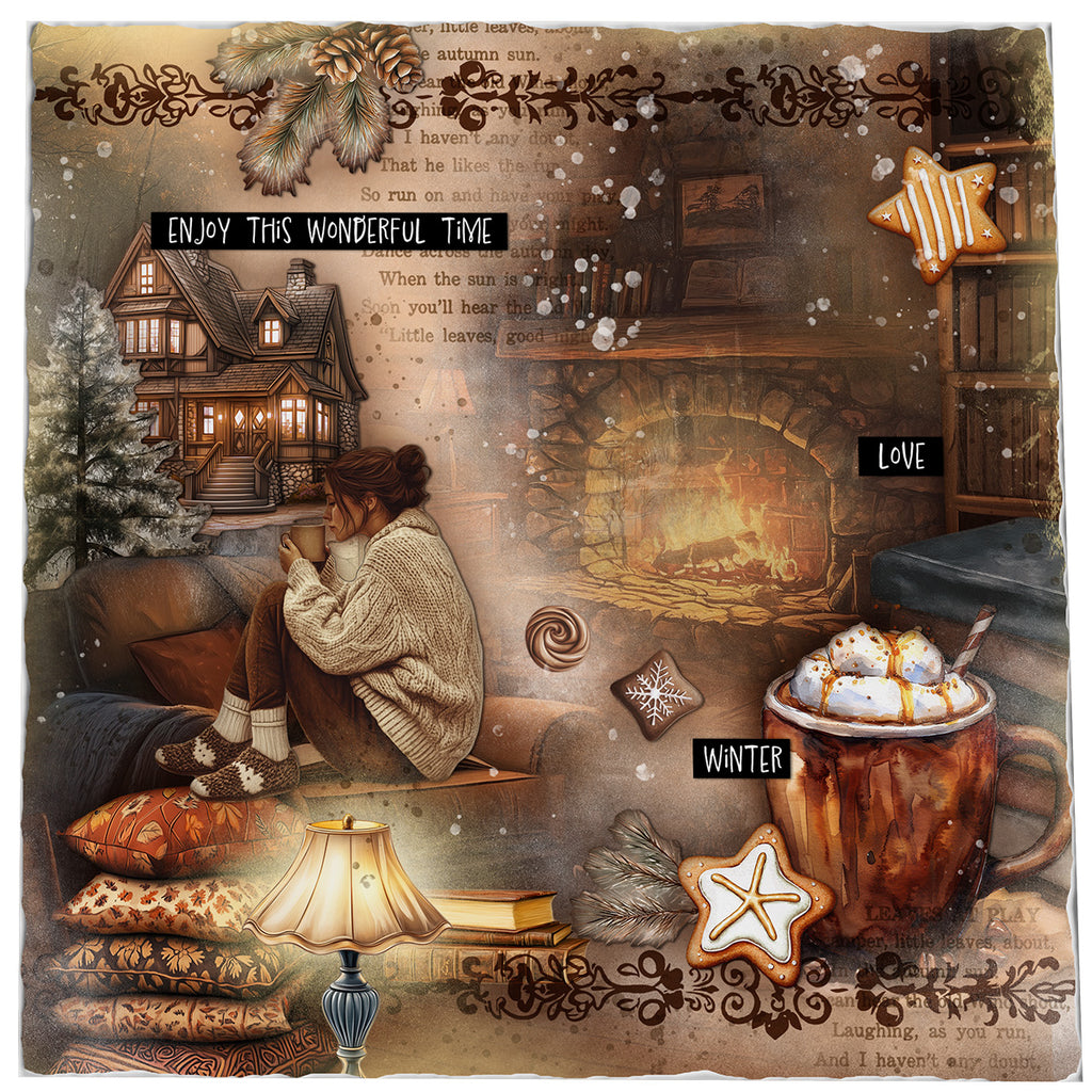 Studio Light Hot Cocoa Essentials Collage Paper Pad sl-es-cpp409 enjoy