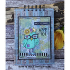 Studio Light Marlene's Birds Clear Stamps abm-26-stamp938 owl with glasses art 101 back to school card