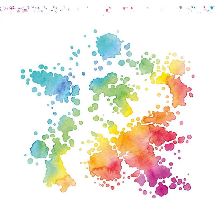 Studio Light Mask Splatters and Splashes 8x8 Stencil abm-26-mask404 rainbow dots and design