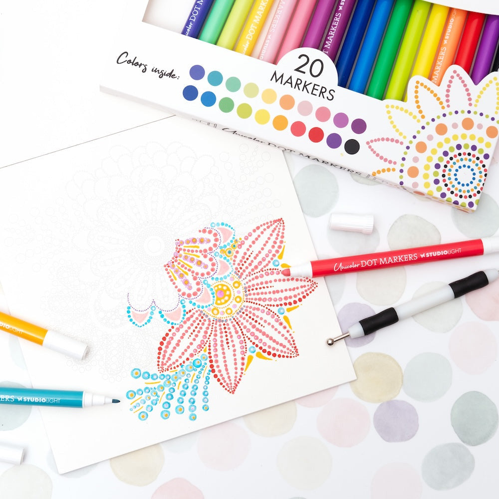 Studio Light Metallic Dot Markers sl-co-mark64 mandala