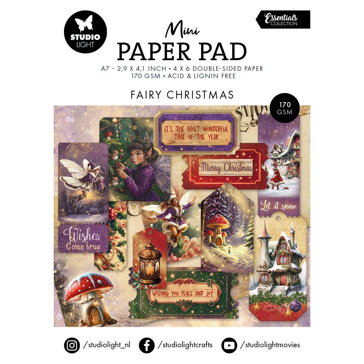 Studio Light Mini Paper Pad Fairy Christmas Essentials 24 sl-es-dpp324