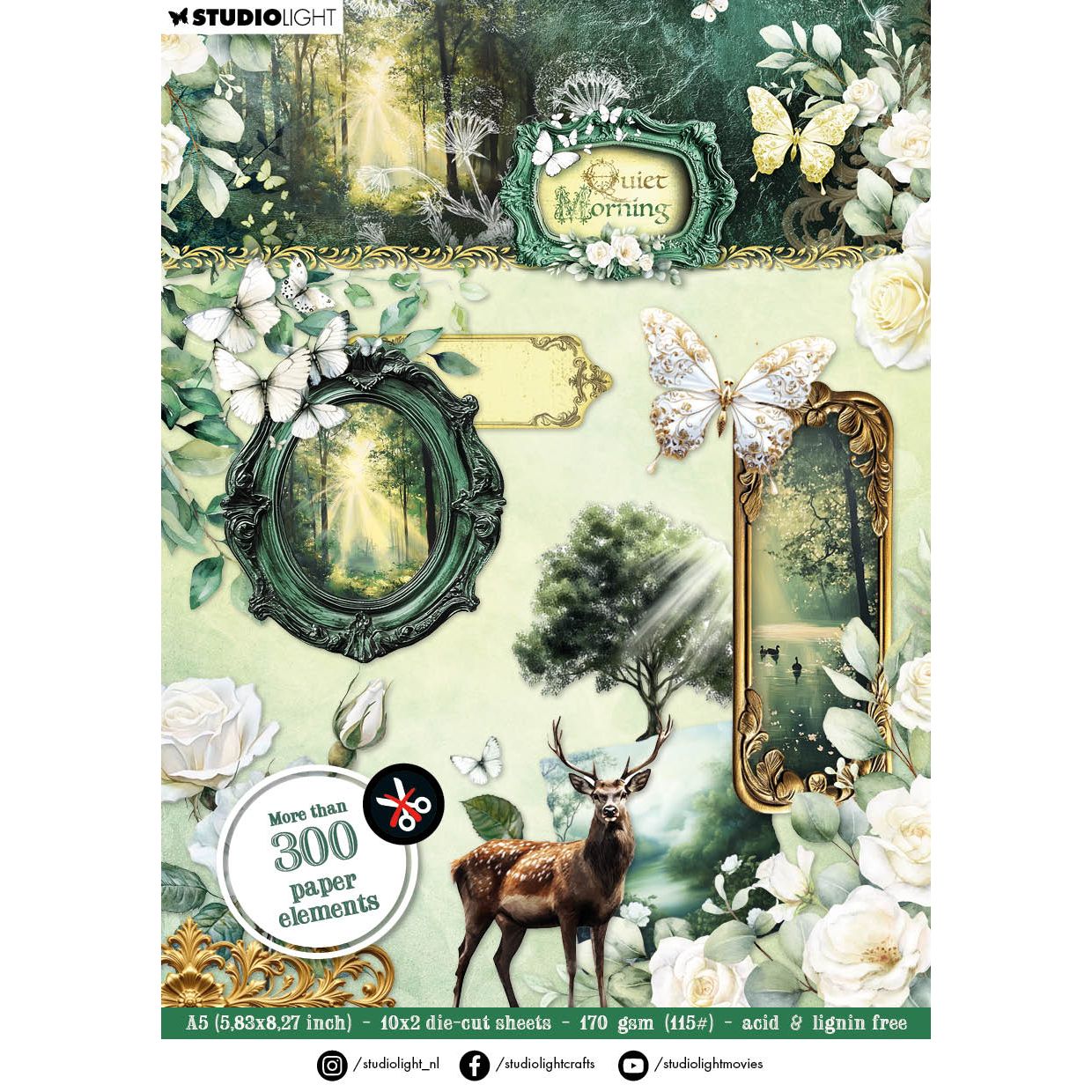 Studio Light Quiet Morning Die Cut Paper Pad Embellishments sl-qm-dcpp402