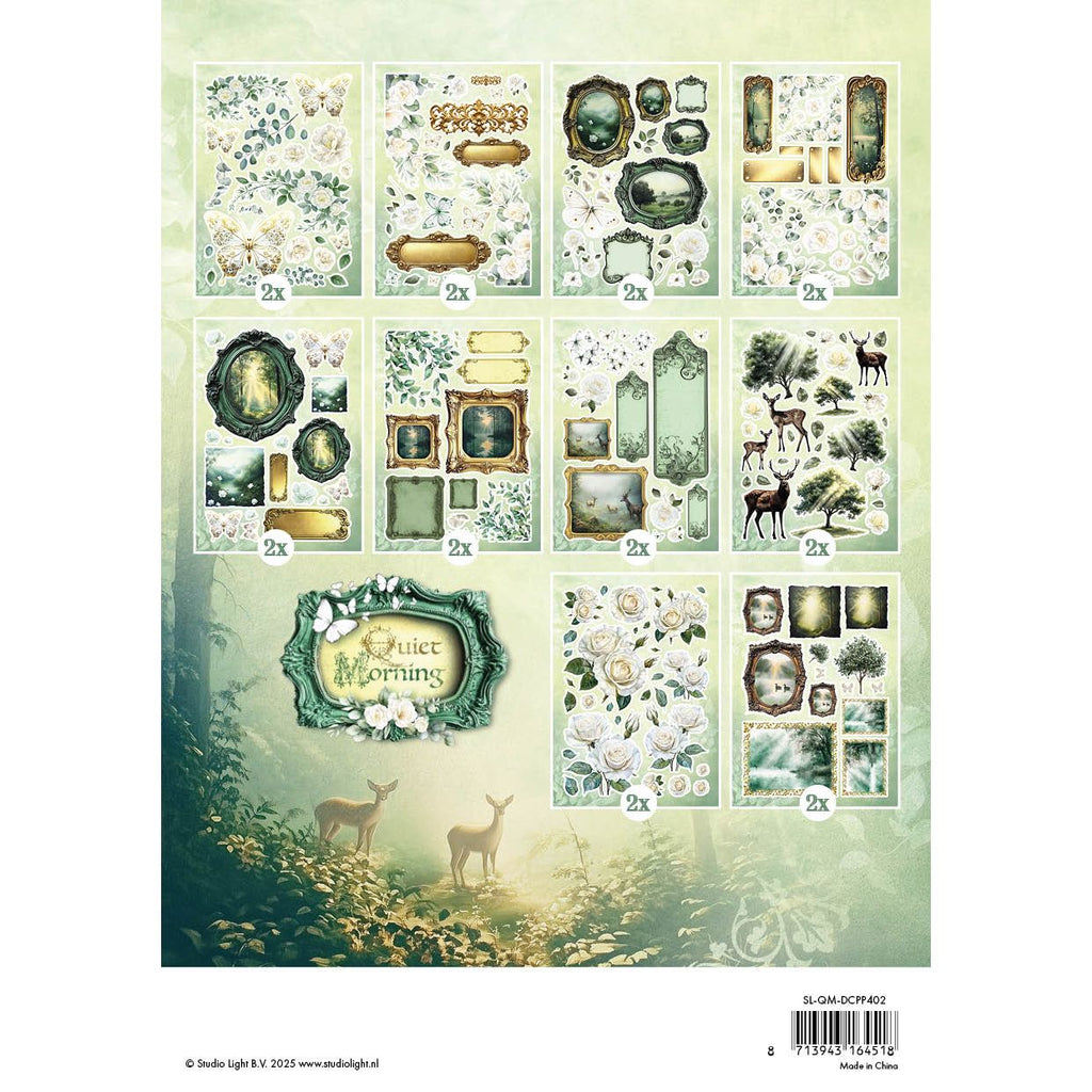 Studio Light Quiet Morning Die Cut Paper Pad Embellishments sl-qm-dcpp402 package back
