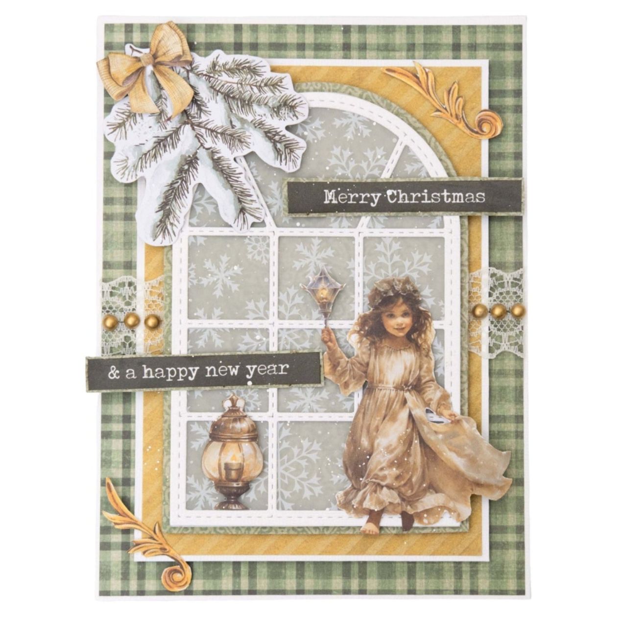 Studio Light Snow and Landscape Christmas Forest Acetate Sheets sl-cf-acs22 gold bow candle christmas new year card