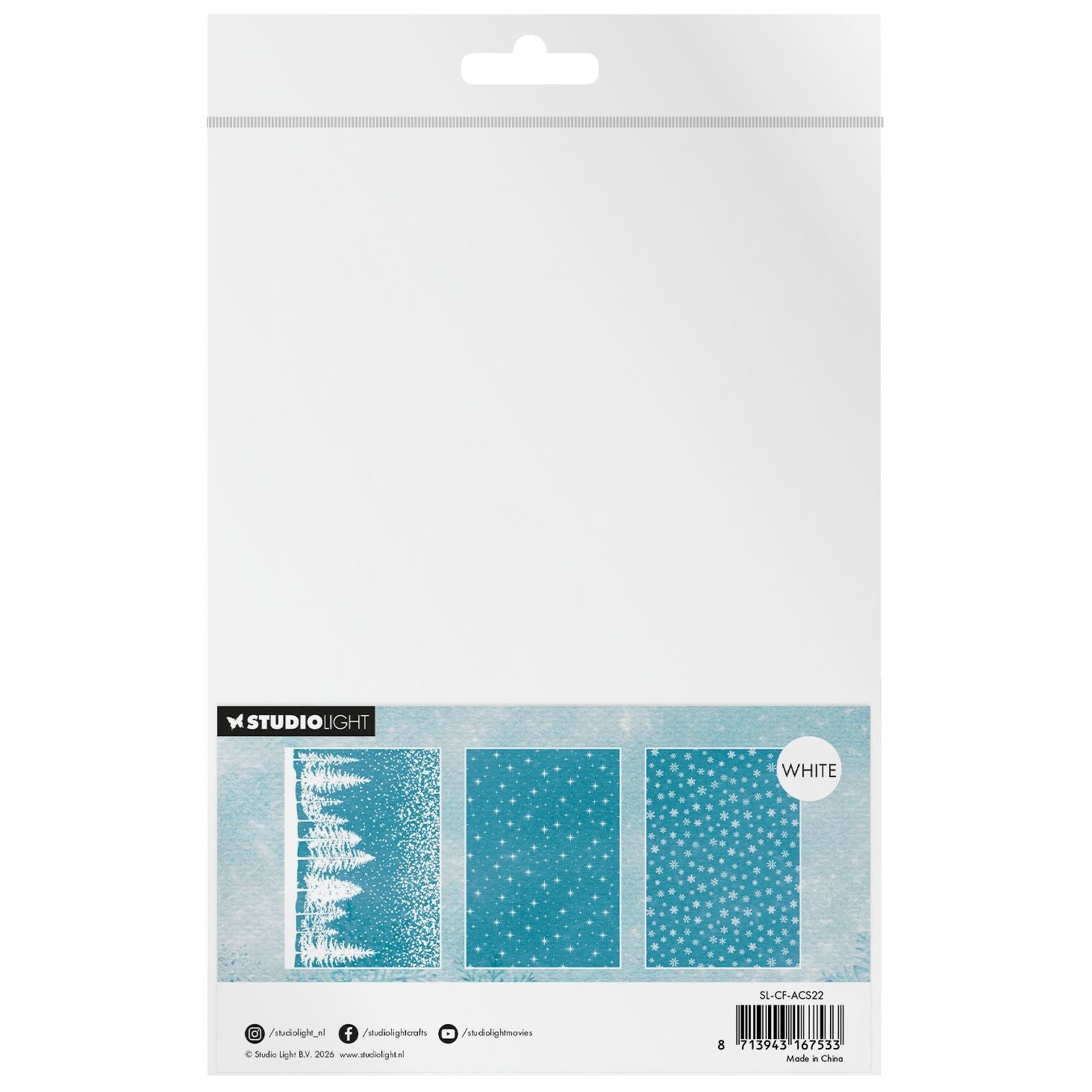 Studio Light Snow and Landscape Christmas Forest Acetate Sheets sl-cf-acs22 white