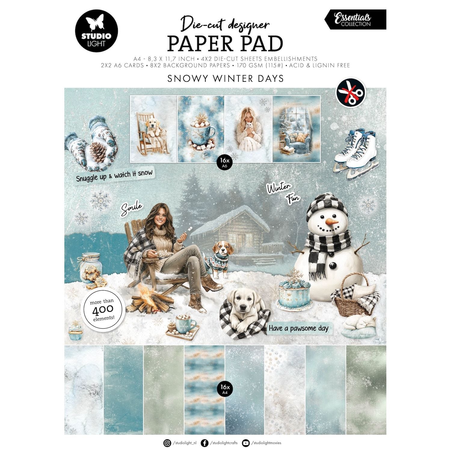 Studio Light Snowy Winter Days Essentials Die-cut Paper Pad sl-es-dcpp388