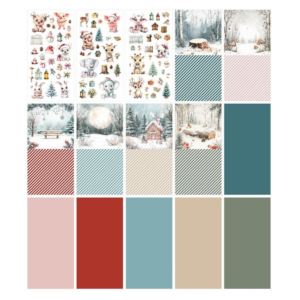 Studio Light Snowy Winter Essentials Card Making Pad ccl-es-cmp42 card stock and stickers