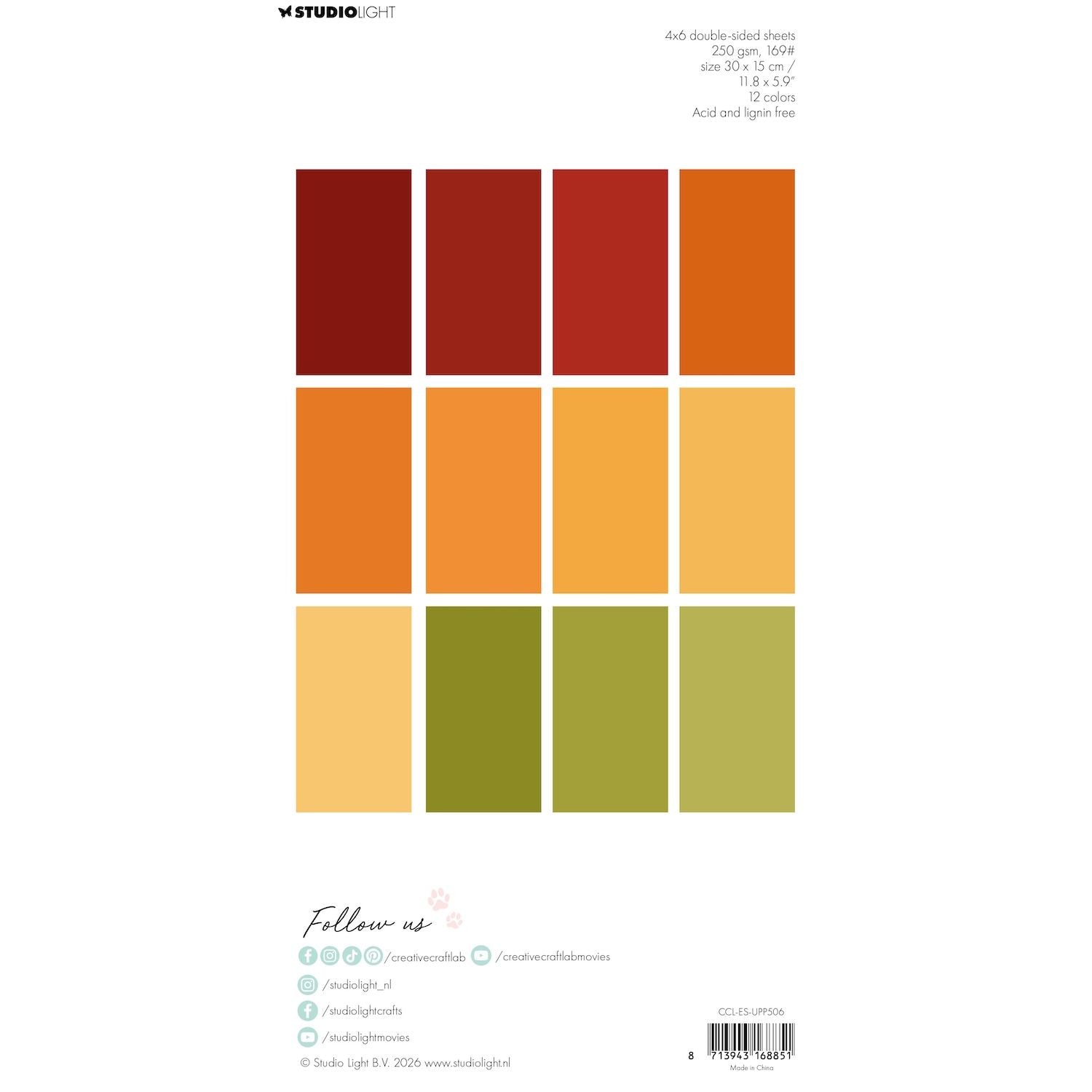 Studio Light Unicolors Fall Essentials Uni Paper Pad ccl-es-upp506 inside colors