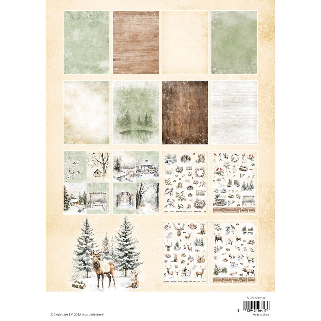 Studio Light Winter Woodland Essentials Die-cut Paper Pad sl-es-dcpp387 package back