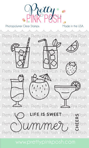 Pretty Pink Posh SUMMER DRINKS Clear Stamps