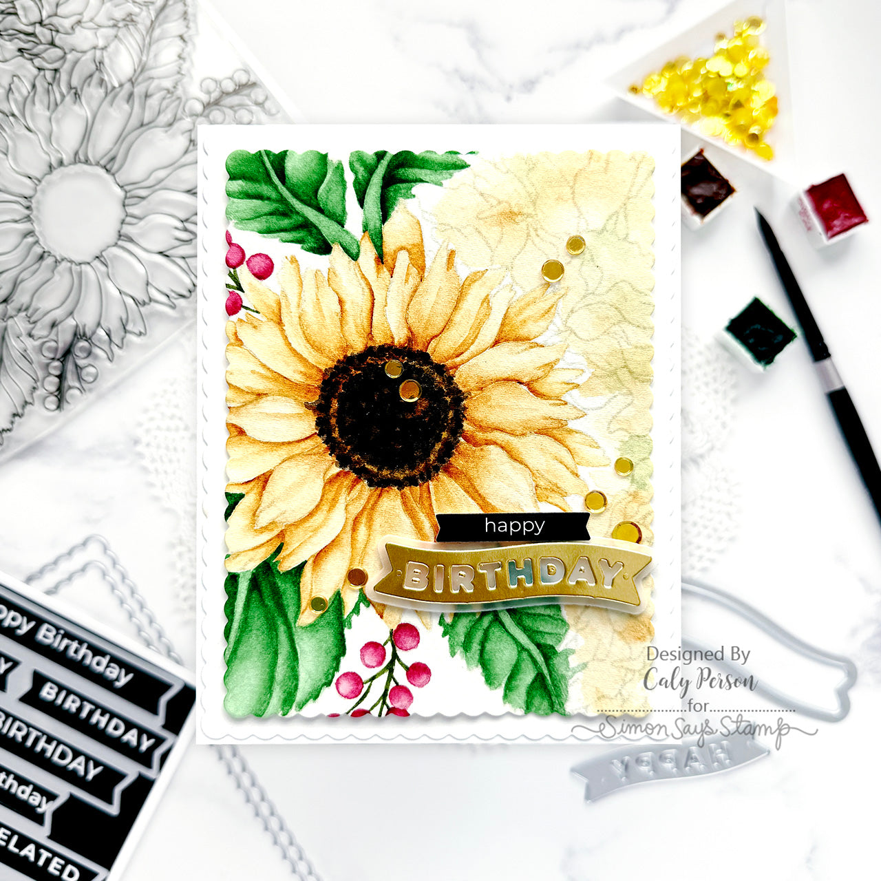Simon Says Clear Stamp Sunflower Dreams 1294ss STAMPtember Birthday Card | color-code:ALT03