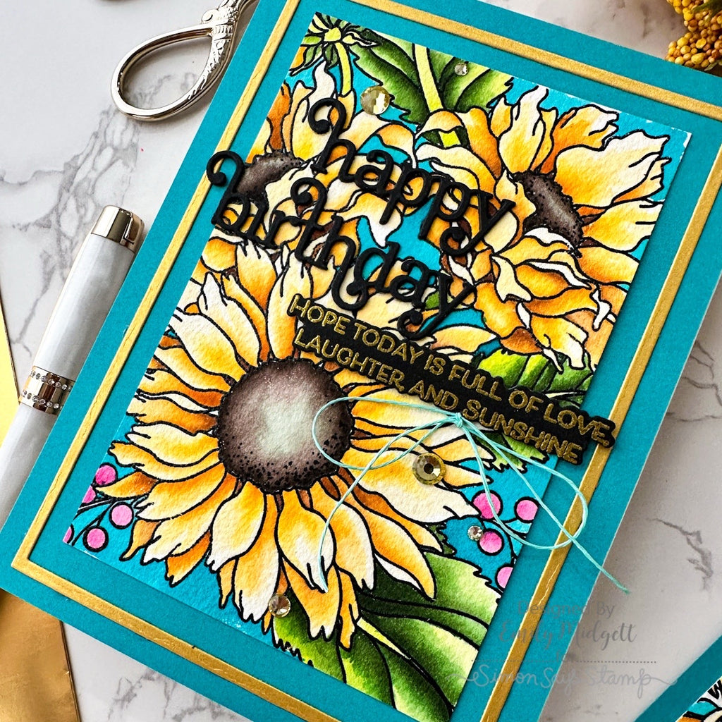 Simon Says Clear Stamp Sunflower Dreams 1294ss STAMPtember Birthday Card | color-code:ALT06