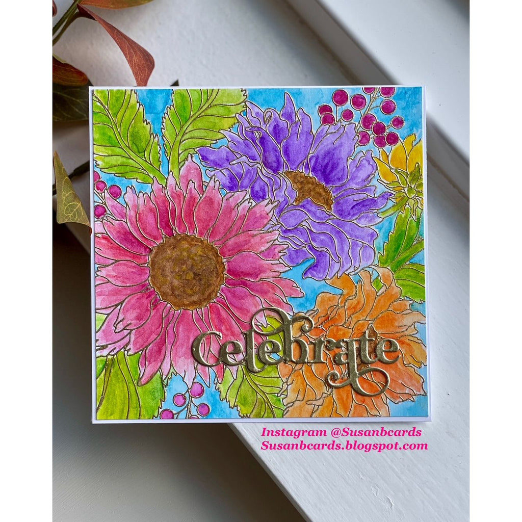 Simon Says Clear Stamp Sunflower Dreams 1294ss STAMPtember Celebrate Card