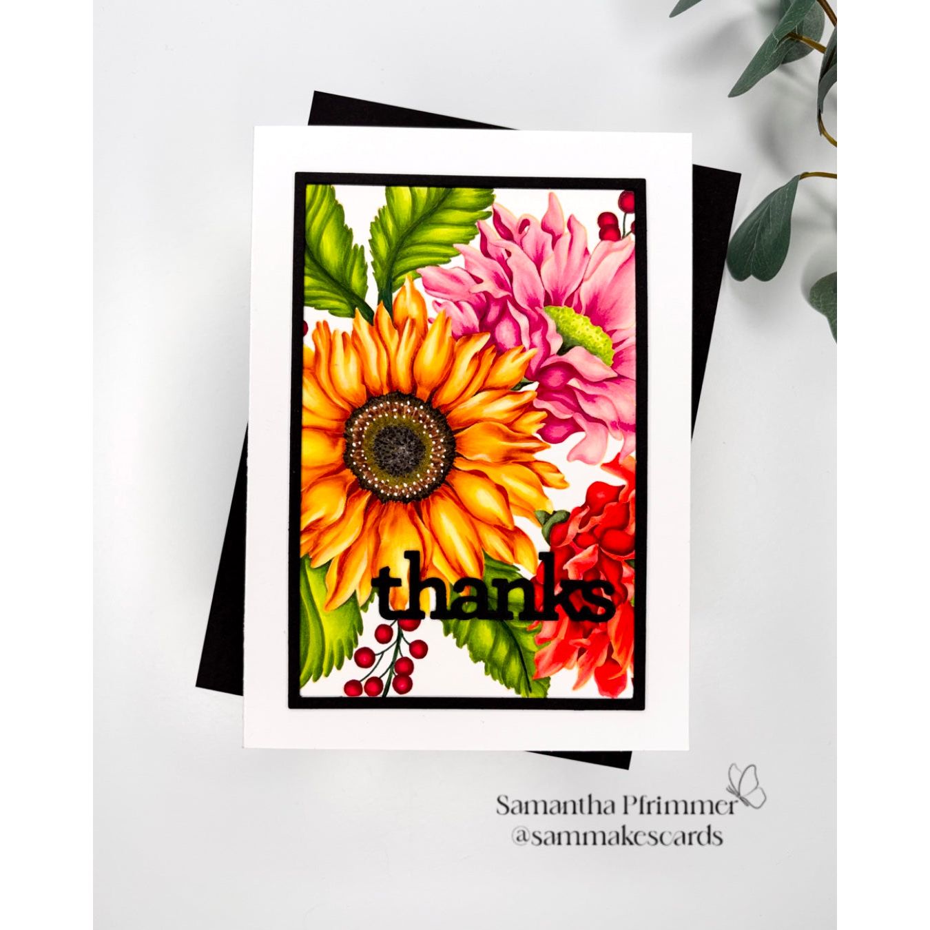 Simon Says Clear Stamp Sunflower Dreams 1294ss STAMPtember Thanks Card