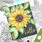Simon Says Clear Stamp Sunflower Dreams 1294ss STAMPtember Hello Card | color-code:ALT02