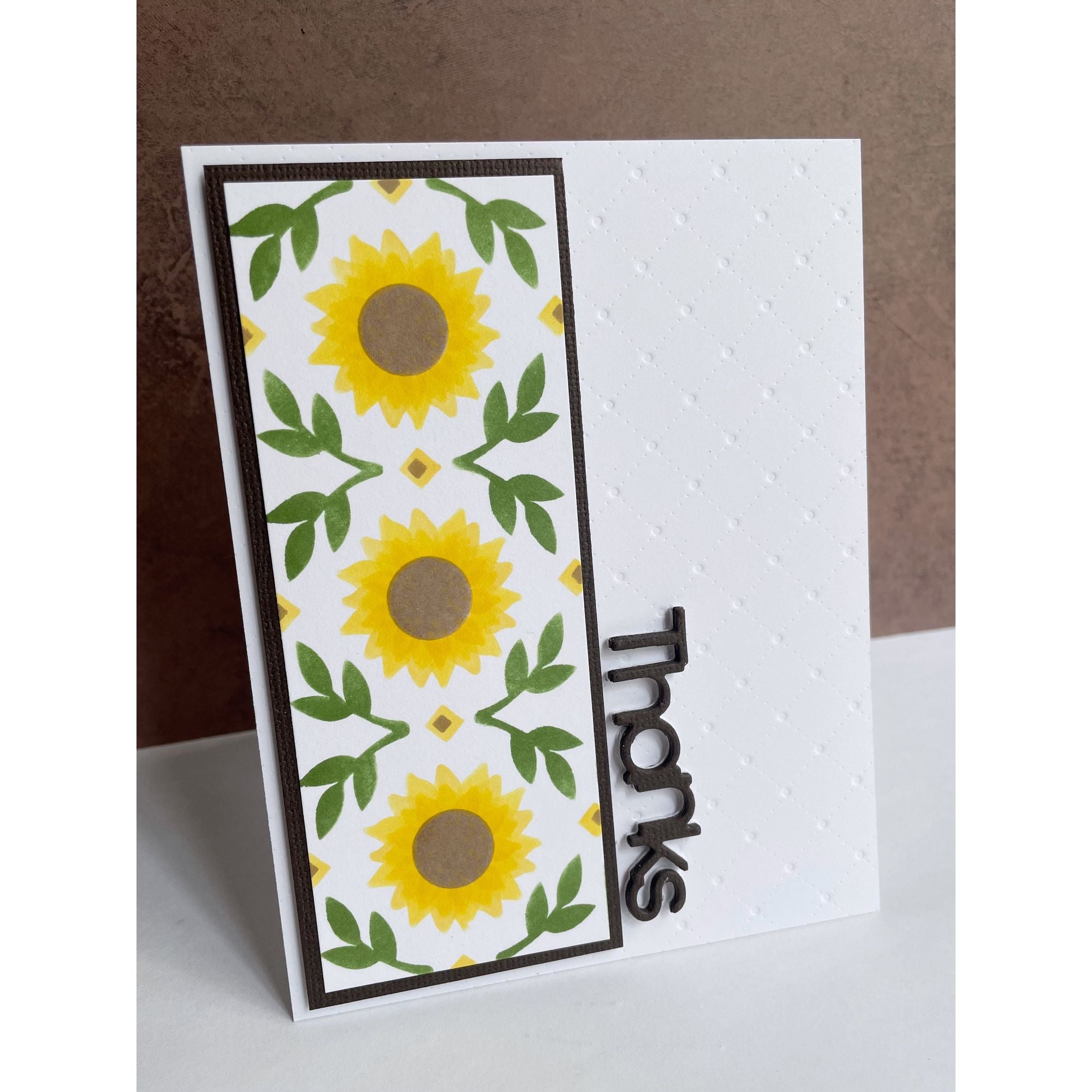 Simon Says Stamp Stencils Sunflower Pattern 1044st Cheering for You Thanks Card | color-code:ALT01