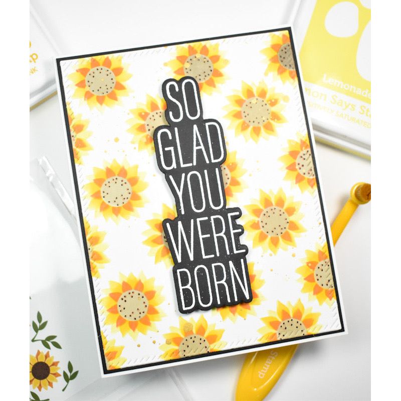Simon Says Stamp Stencils Sunflower Pattern 1044st Cheering for You Birthday Card | color-code:ALT04