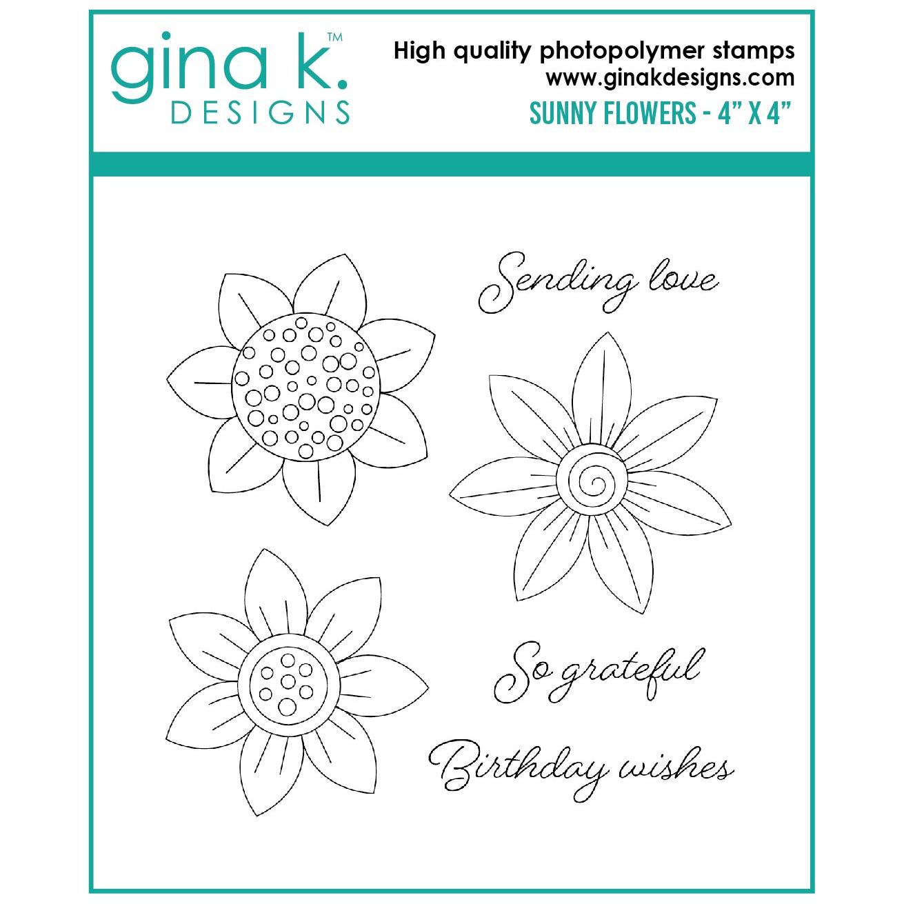 Gina K Designs Sunny Flowers Clear Stamps gkd202