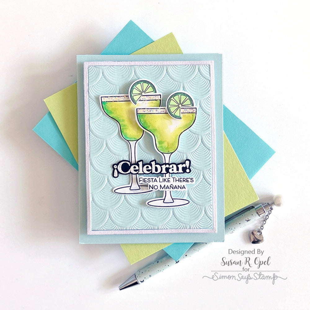 Simon Says Stamp Celebrate Collection I Want It All Embossing Folders set780ae Let's Party Card
