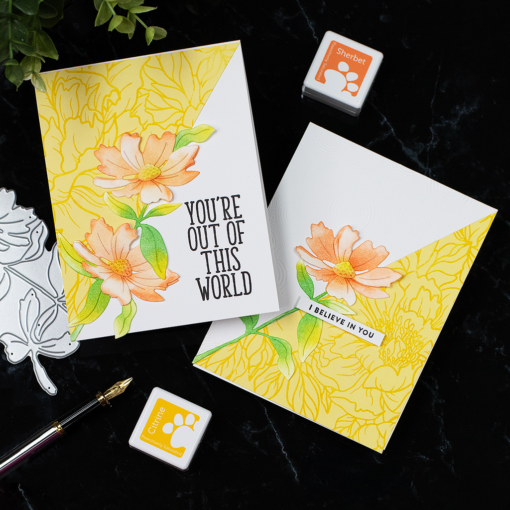 Simon Says Stamp Sunrise Stem Wafer Dies s852 Out Of This World Media Floral Encouragement Cards | color-code:ALT01