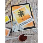 Sunset Palm Tree Card with Sentiment 'May your days be filled with many "golden hours"'