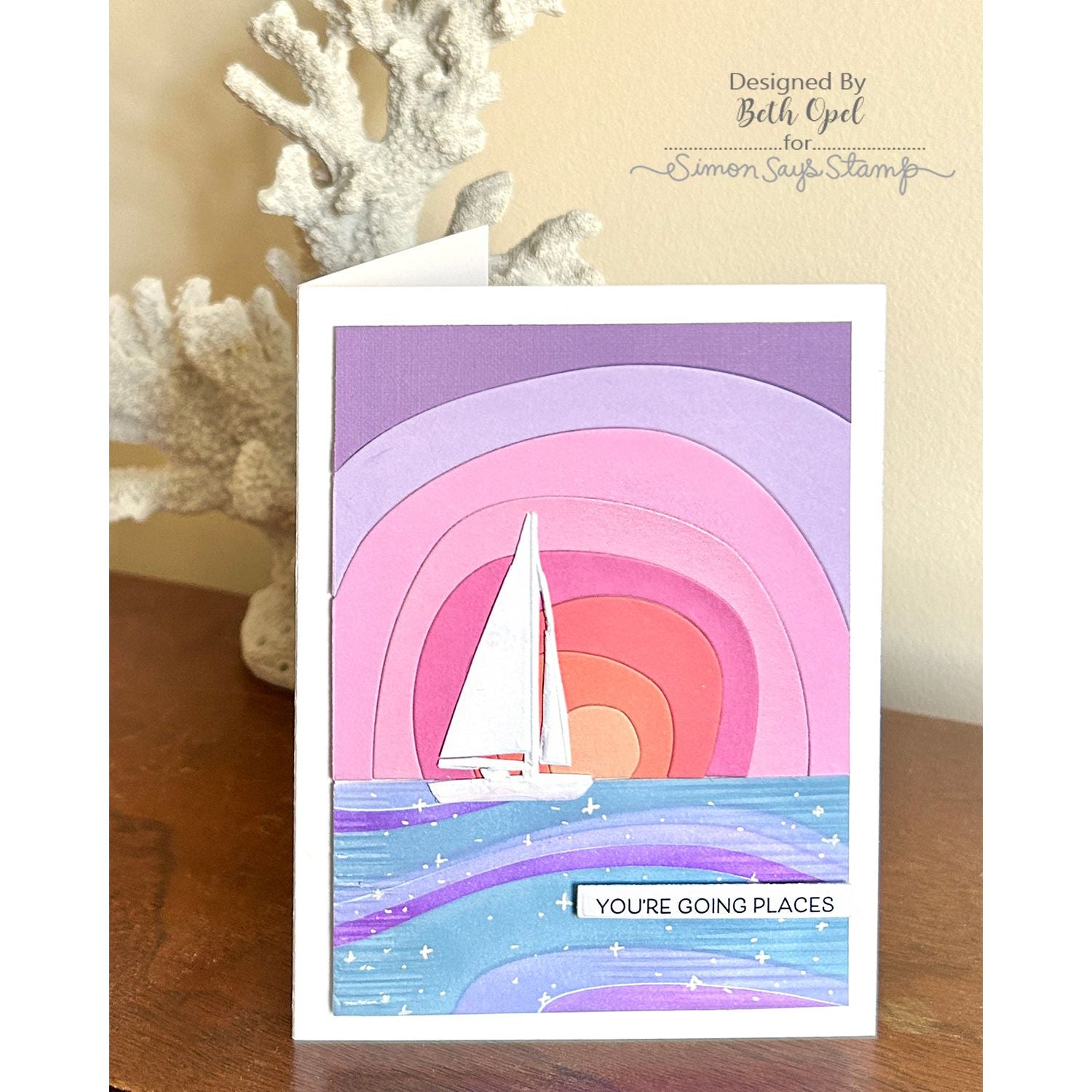 Simon Says Stamp Embossing Folder Sunshine Sailboat sf498 Friend Like You Going Places Card | color-code:ALT02