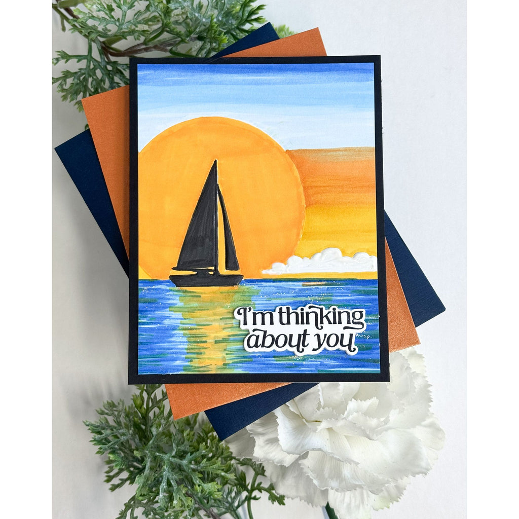 Simon Says Stamp Embossing Folder Sunshine Sailboat sf498 Friend Like You Thinking of You Card | color-code:ALT05