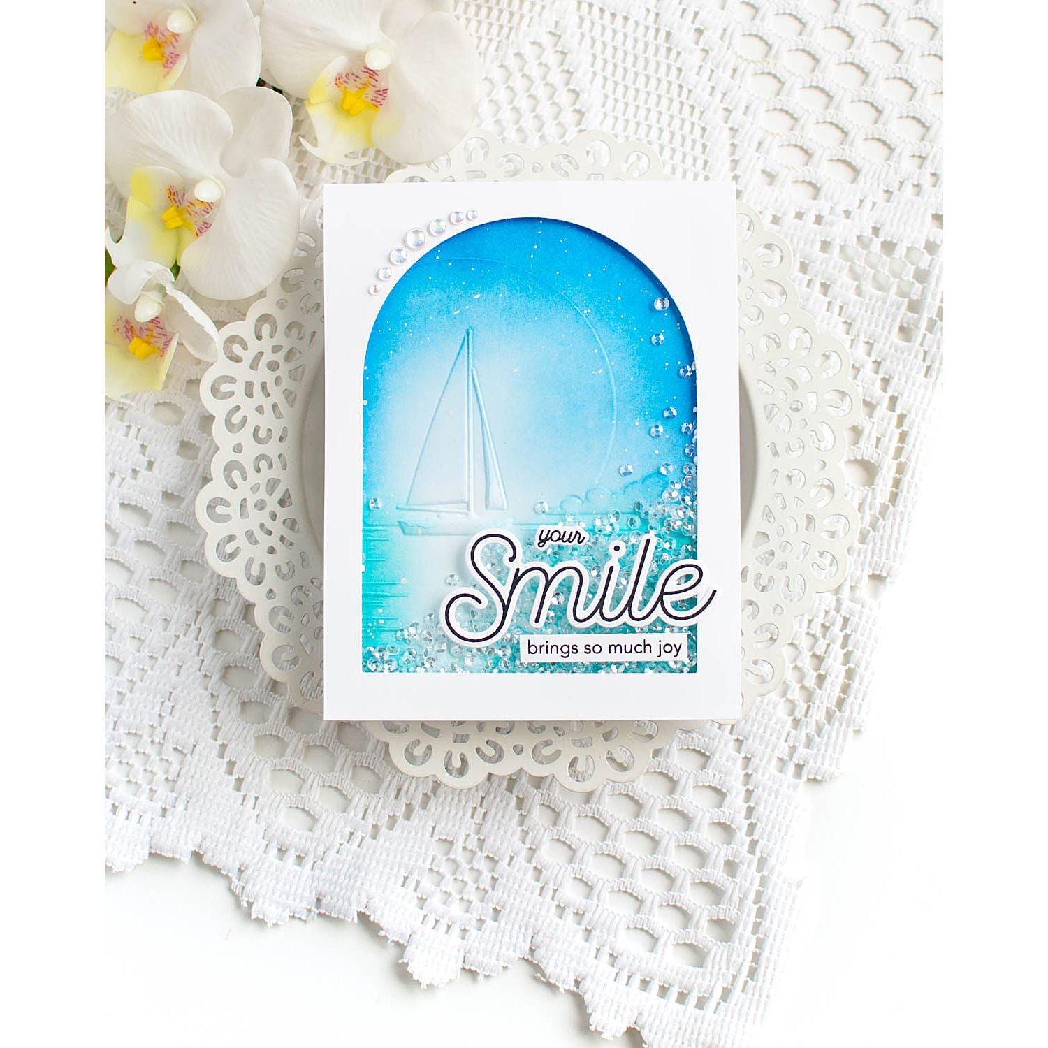 Simon Says Stamp Embossing Folder Sunshine Sailboat sf498 Friend Like You Friend Card | color-code:ALT01