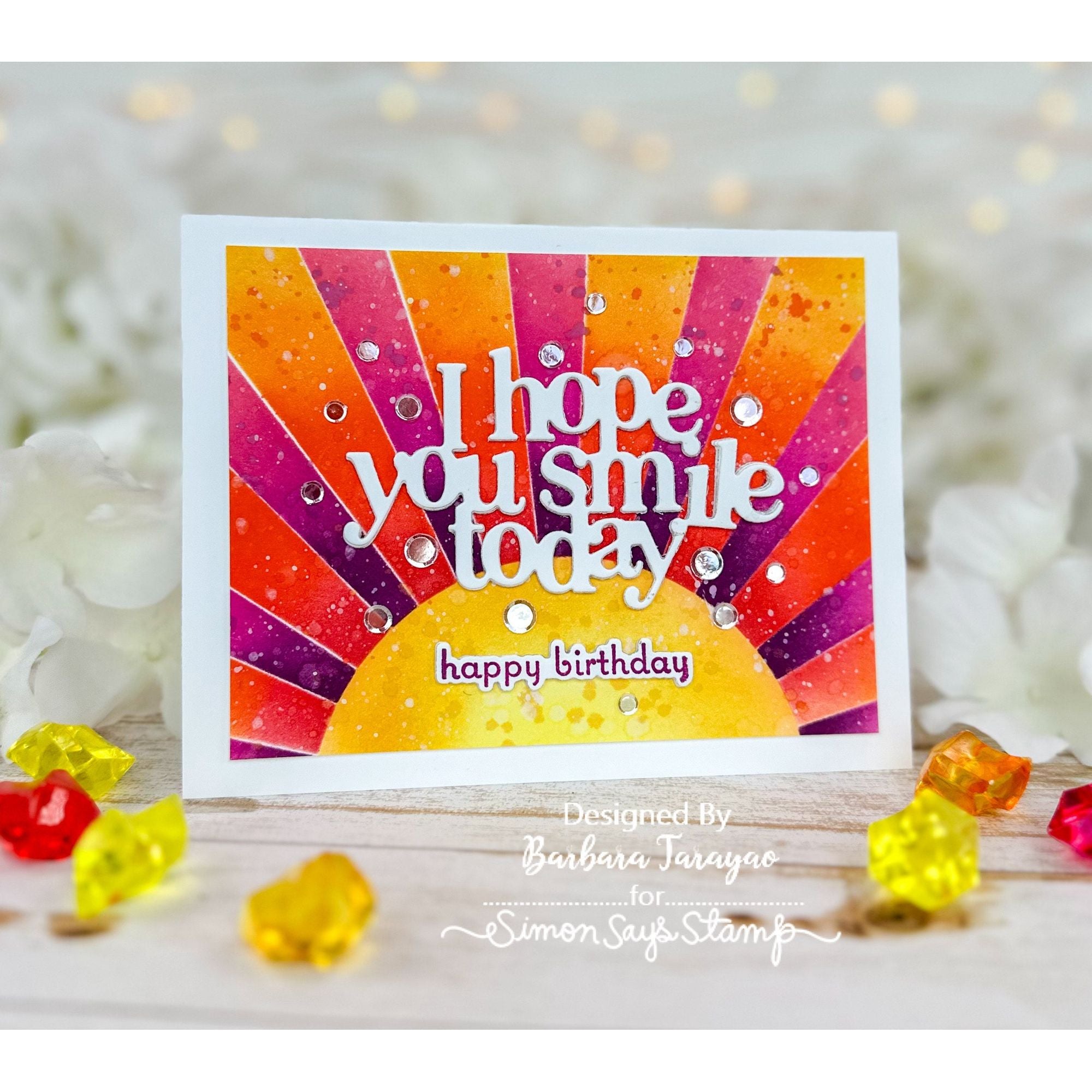 Simon Says Stamp Stencils Sunshine 1035st Sunny Vibes Birthday Card | color-code:ALT02