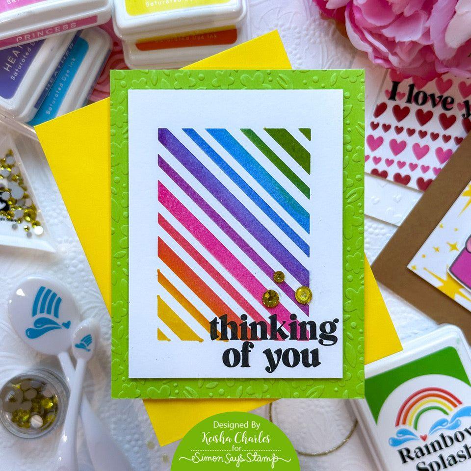 Simon Says Stamp Pawsitively Dazzling Gems Sunbeam se102 Splendor Thinking of You Card