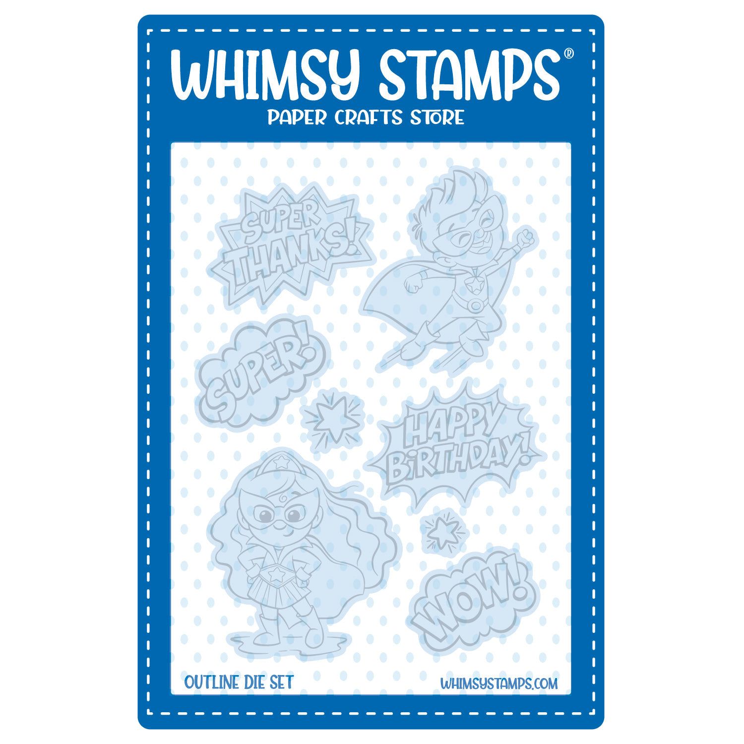 Whimsy Stamps Super Kids Outline Dies wsd288a