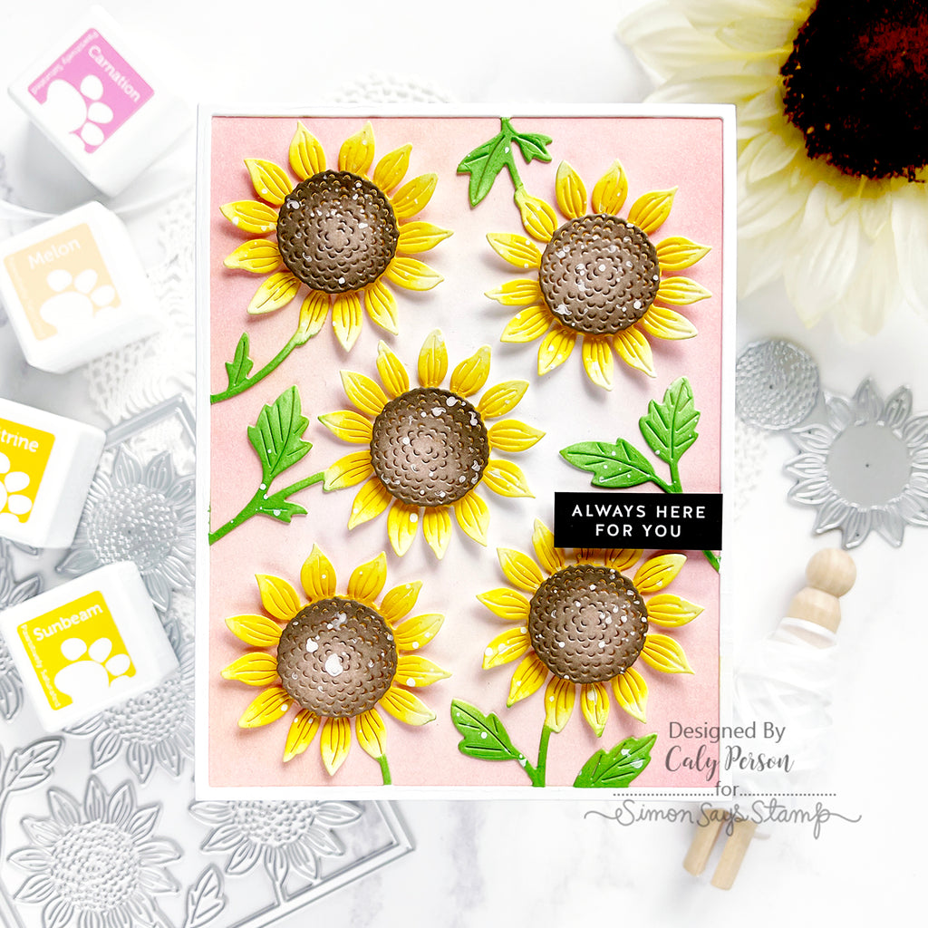 Simon Says Stamp Super Sunflower Plate Wafer Die s843 Just A Note Here for You Card | color-code:ALT06