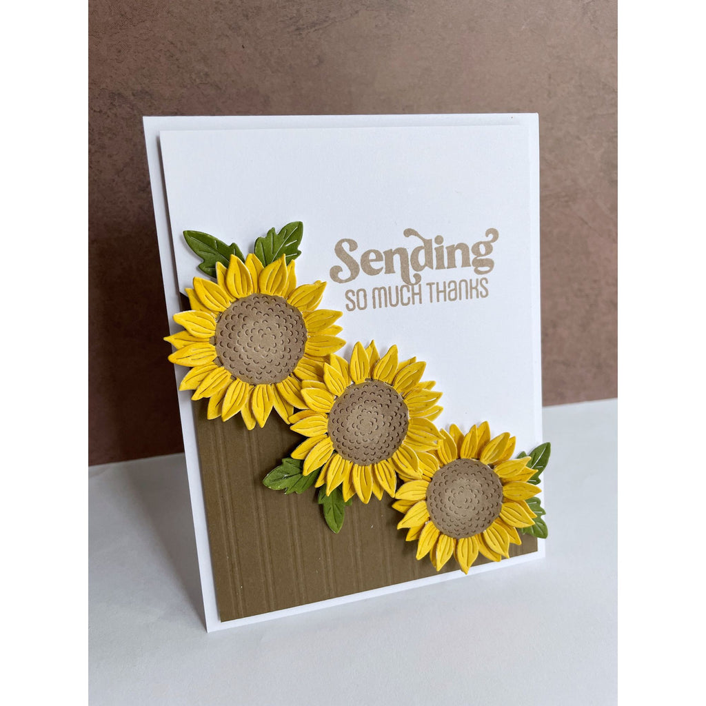 Simon Says Stamp Super Sunflower Plate Wafer Die s843 Just A Note Thanks Card | color-code:ALT02