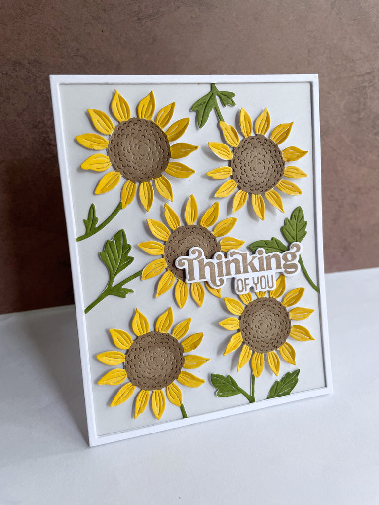 Simon Says Stamp Super Sunflower Plate Wafer Die s843 Just A Note Thinking of You Card | color-code:ALT05