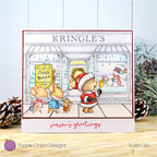 Purple Onion Designs Kringle's Department Store And Window Signs Cling Stamp pod1376 Season's Greetings Store Card