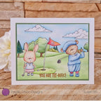 Purple Onion Designs 18th Hole Unmounted Cling Stamp pod1408 Susan Srb golfing card