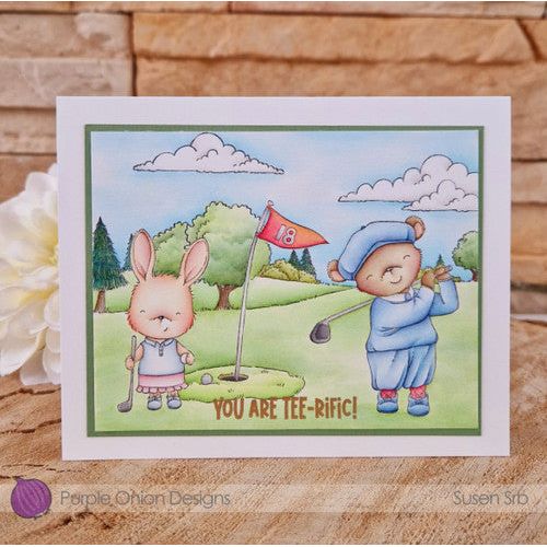 Purple Onion Designs Bogey Unmounted Cling Stamp pod1407 tee-rific card
