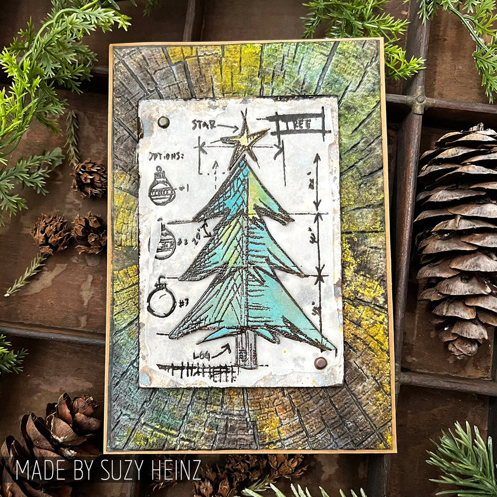 Tim Holtz Cling Rubber Stamps CHRISTMAS BLUEPRINT CMS135