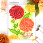 Simon Says Stamp Embossing Folder and Cutting Die Magnificent Mums sfd491 STAMPtember Thank You Card | color-code:ALT03