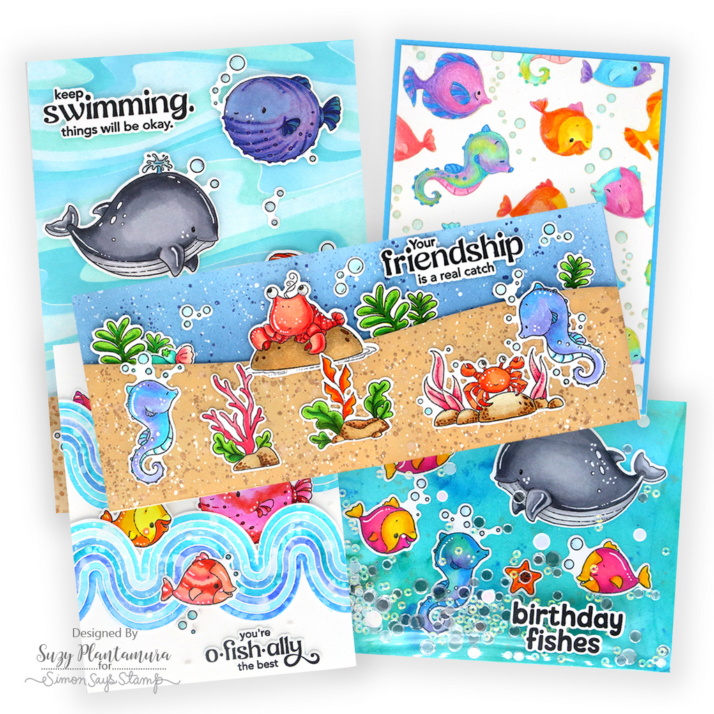 Simon Says Stamp Undersea Friends Wafer Dies 1363sdc Friend Like You Sea Creature Card | color-code:ALT04