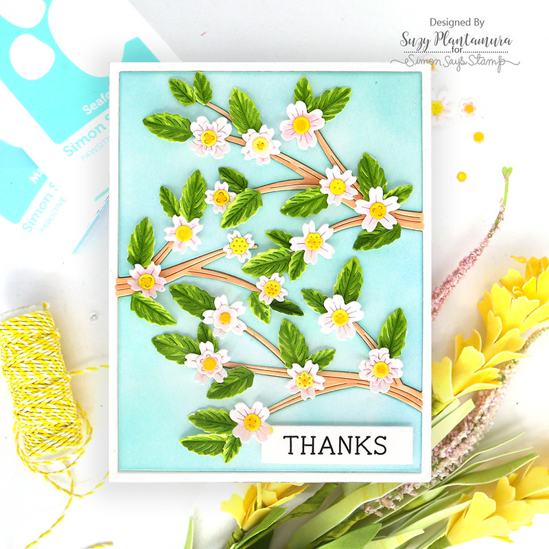 Simon Says Stamp Whimsical Branch Frame Wafer Dies s1024 Rain or Shine Thanks Card | color-code:ALT09
