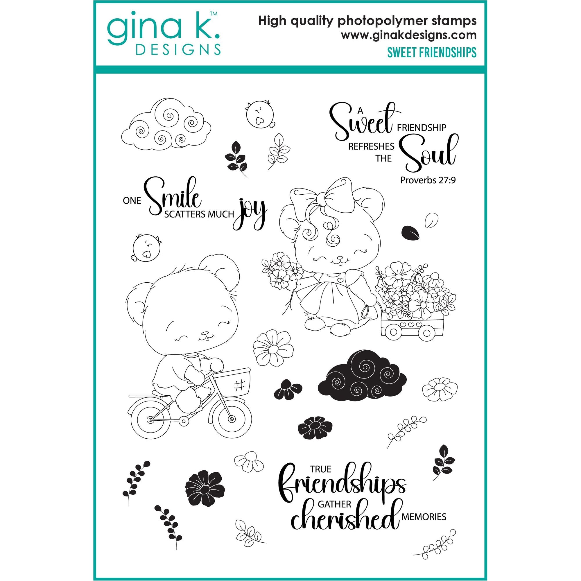 Gina K Designs Sweet Friendships Clear Stamps dg04