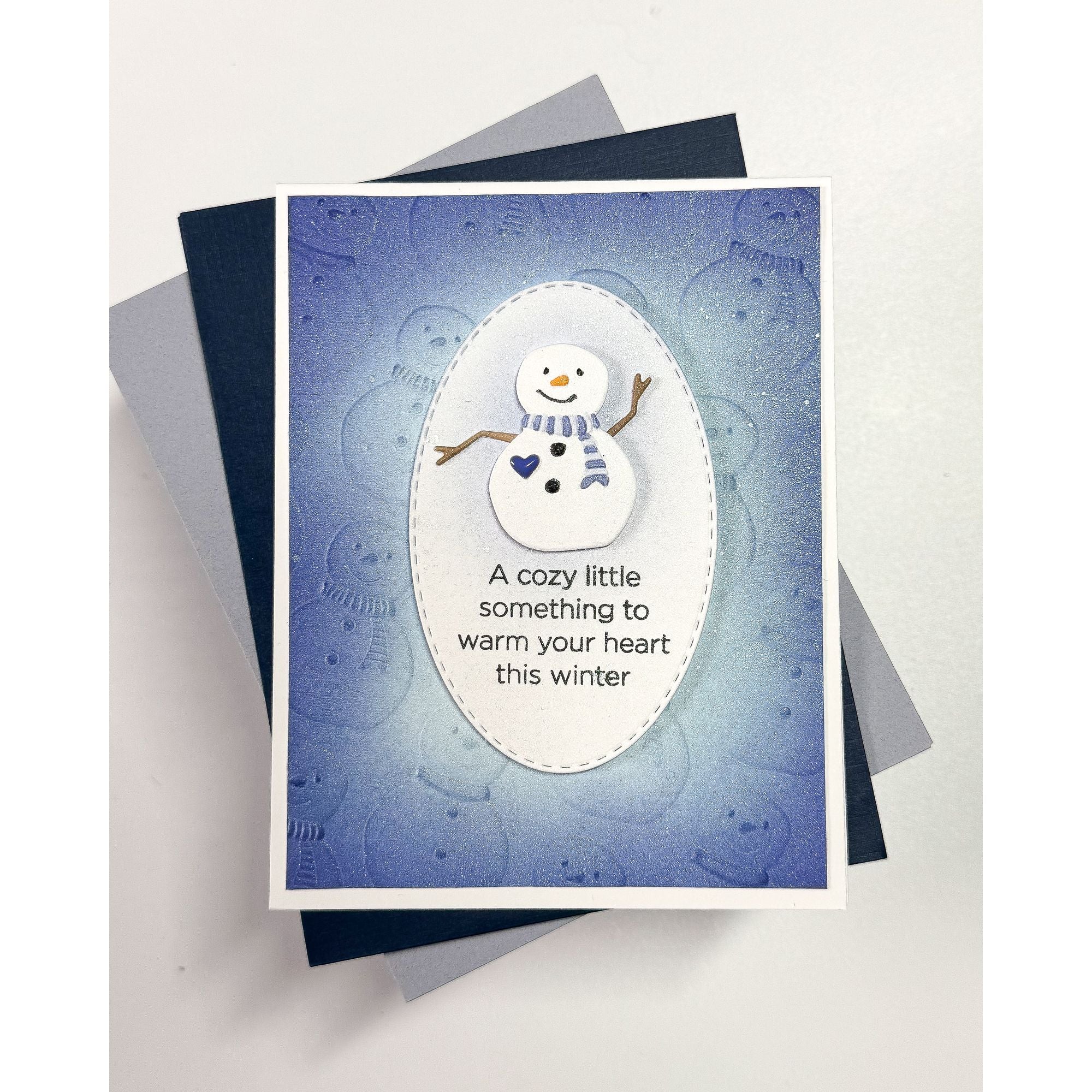 Simon Says Stamp Embossing Folder and Cutting Die Sweet Snowmen sfd573 DieCember Winter Card