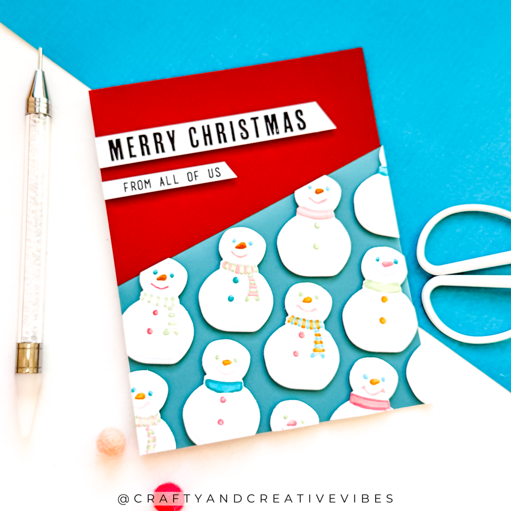 Simon Says Stamp Embossing Folder and Cutting Die Sweet Snowmen sfd573 DieCember Holiday Card
