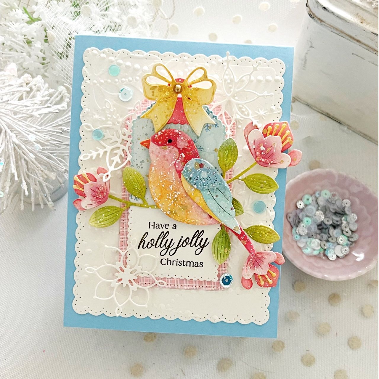 Simon Says Stamp Sweet Songbird Wafer Dies s1110 DieCember Christmas Card | color-code:ALT04