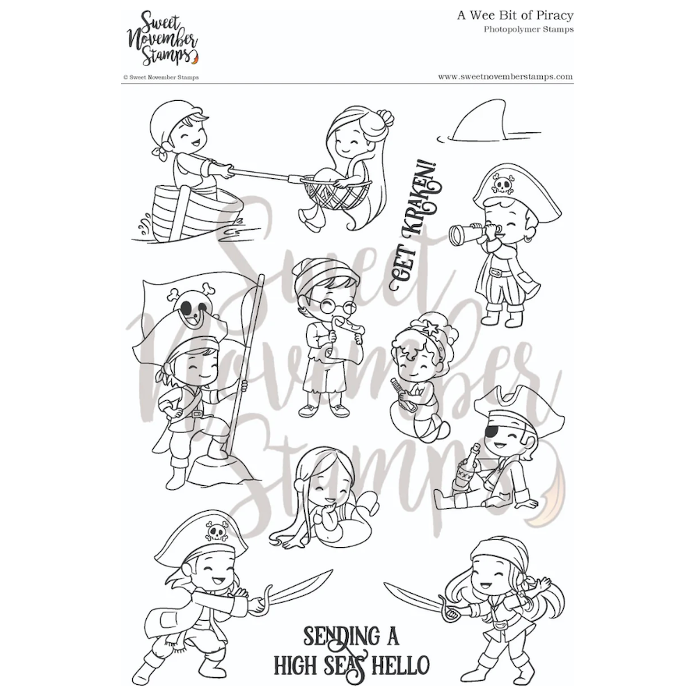 Sweet November Stamps A Wee Bit of Piracy Clear Stamp Set sns-bp-sr-25